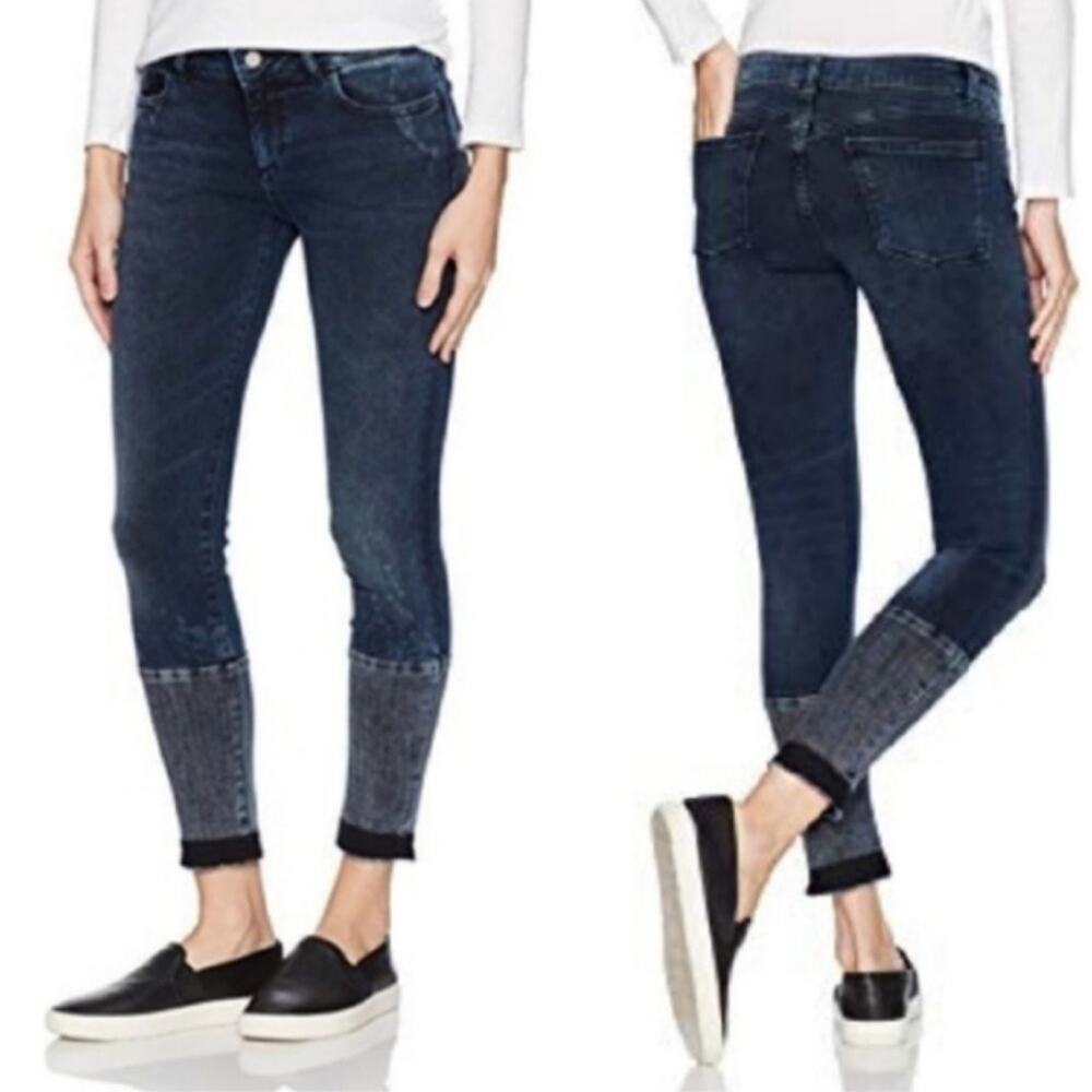 DL1961 Florence Instasculpt Cropped Mercy Mid Rise Raw Hem Denim Jeans Size 30